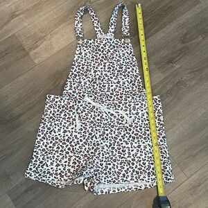 Animal Print Short Overalls